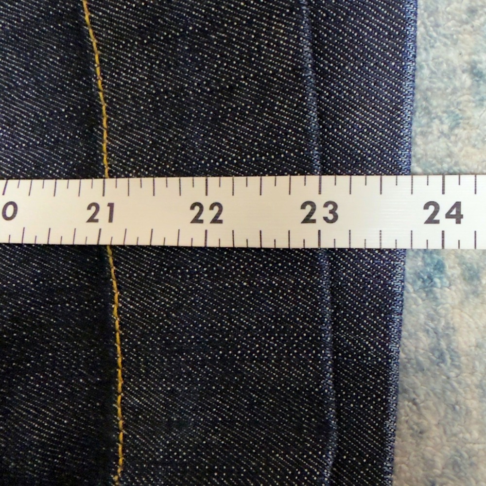 90s Ann Taylor Dark Wash Denim Pencil Skirt Knee Length Contoured Silhouette 2 S - Picture 11 of 12